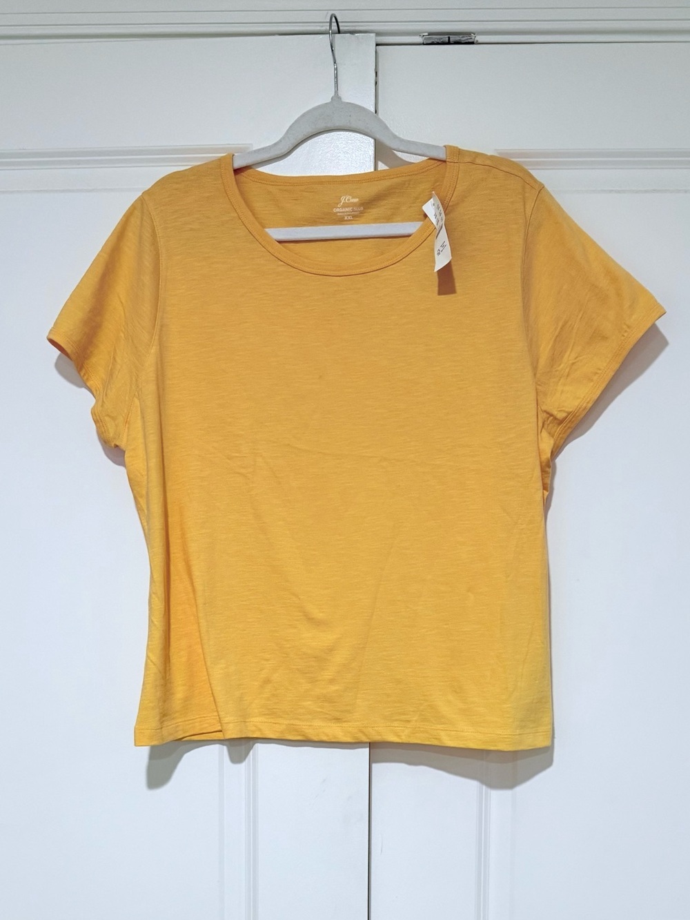 NWT J. Crew Short Sleeve Organic Crewneck Tee in Bright Orange Runs like XL